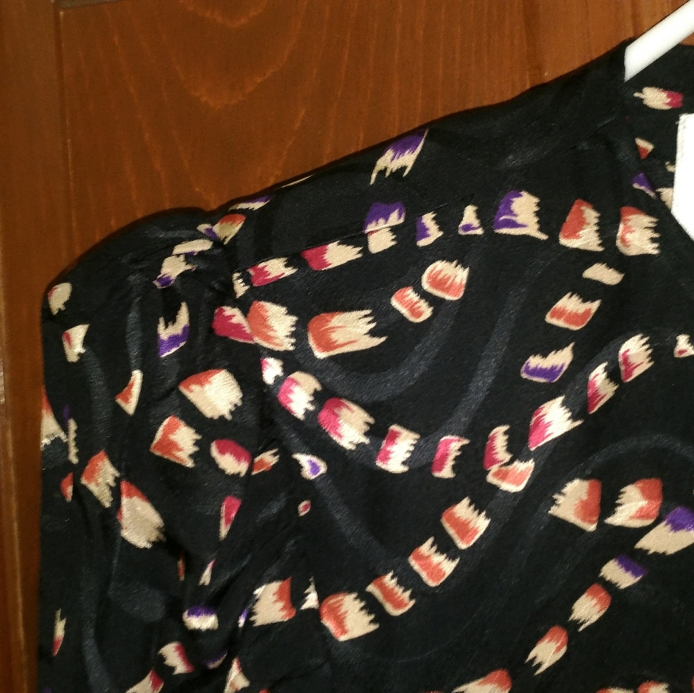 Vintage Black Patterned Dress - Picture 6 of 6